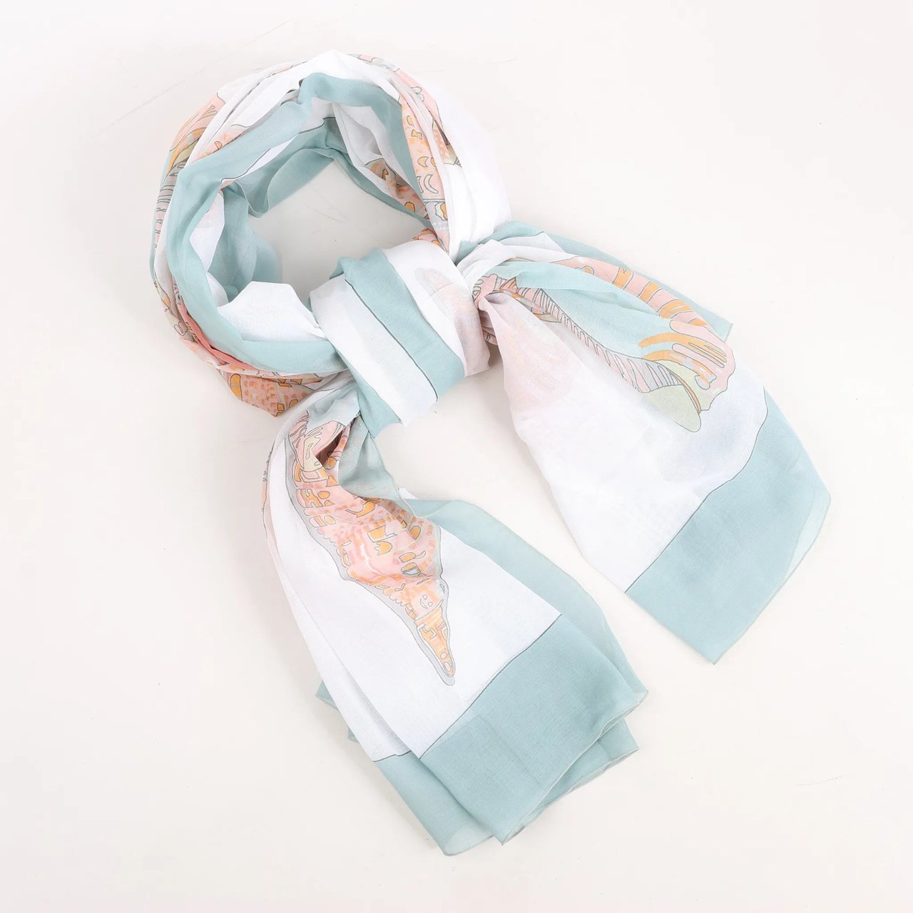 Hermès Hermès Carré "Shell" Cotton handkerchief in Blue Divers