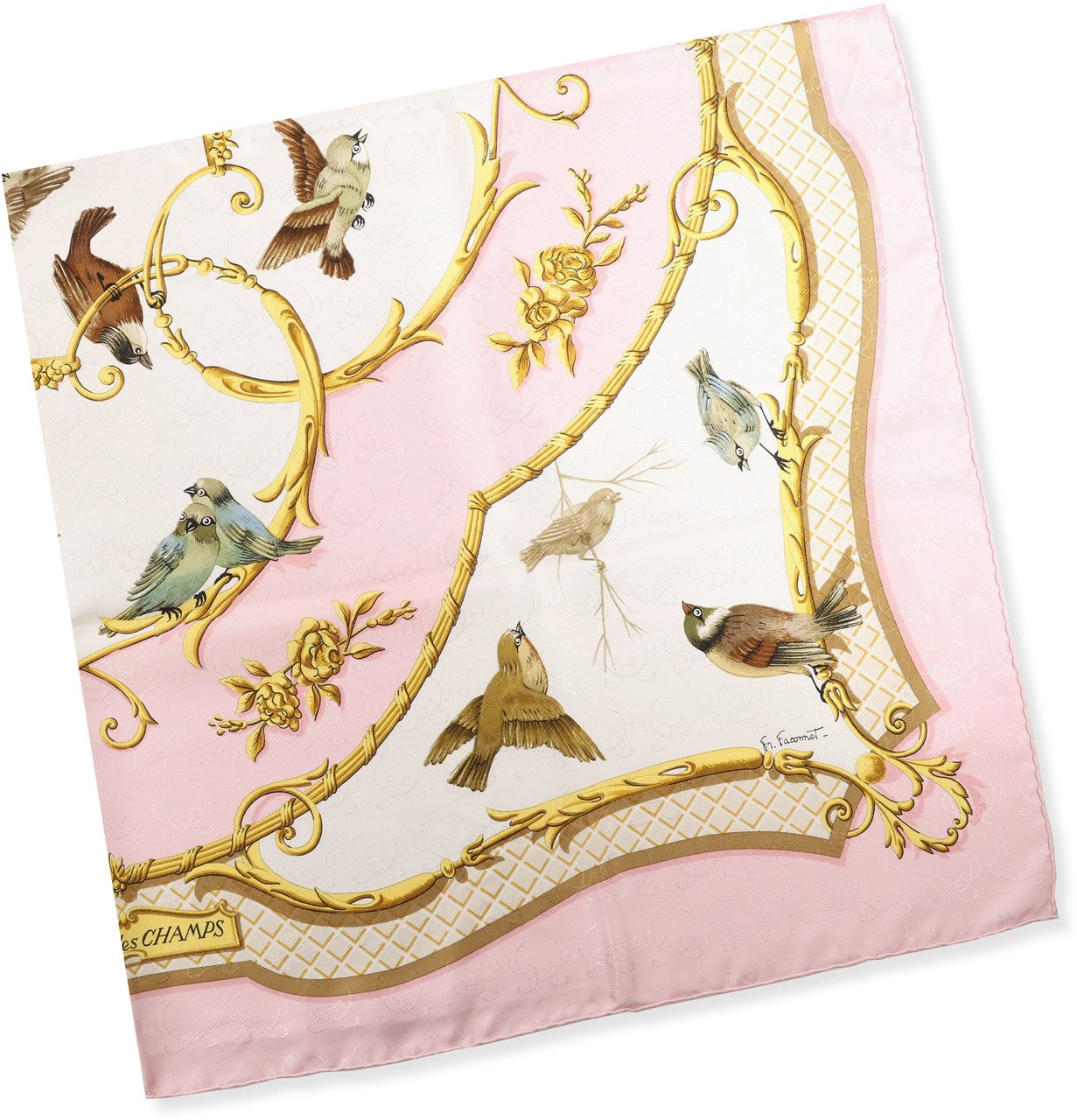 Hermès Hermès Carré 90 "La Cle des Champs" Silk handkerchief in Pink Roze