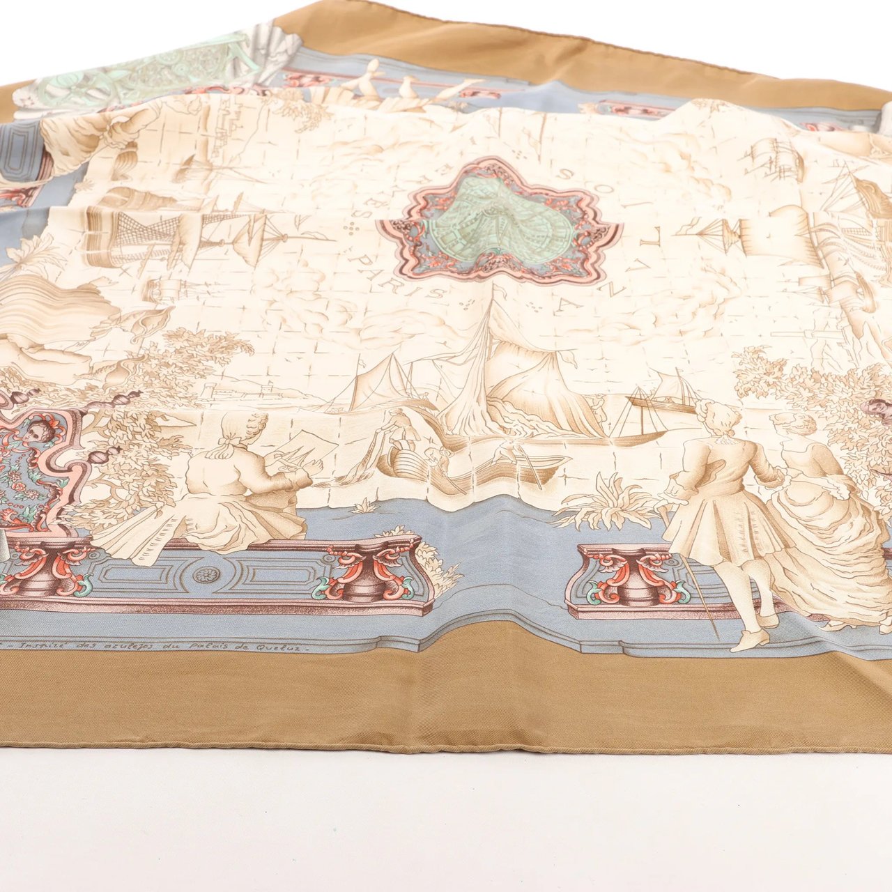 Hermès Hermès Carré 90 "Azulejos" Silk handkerchief in Brown Bruin