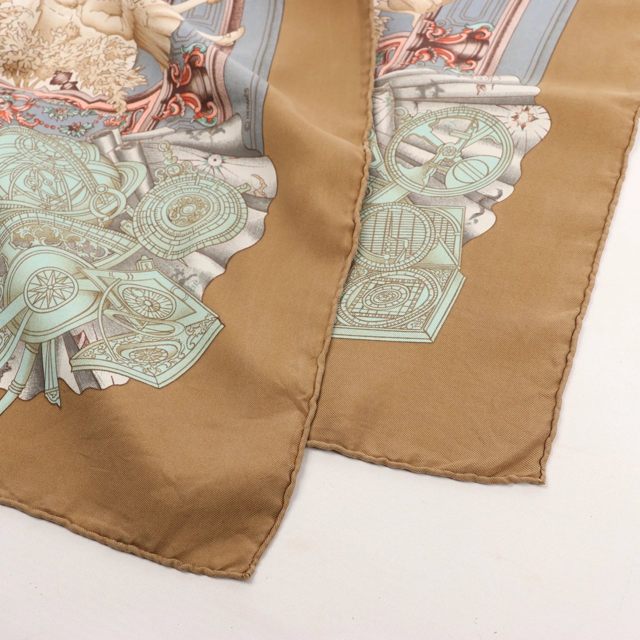 Hermès Hermès Carré 90 "Azulejos" Silk handkerchief in Brown Bruin