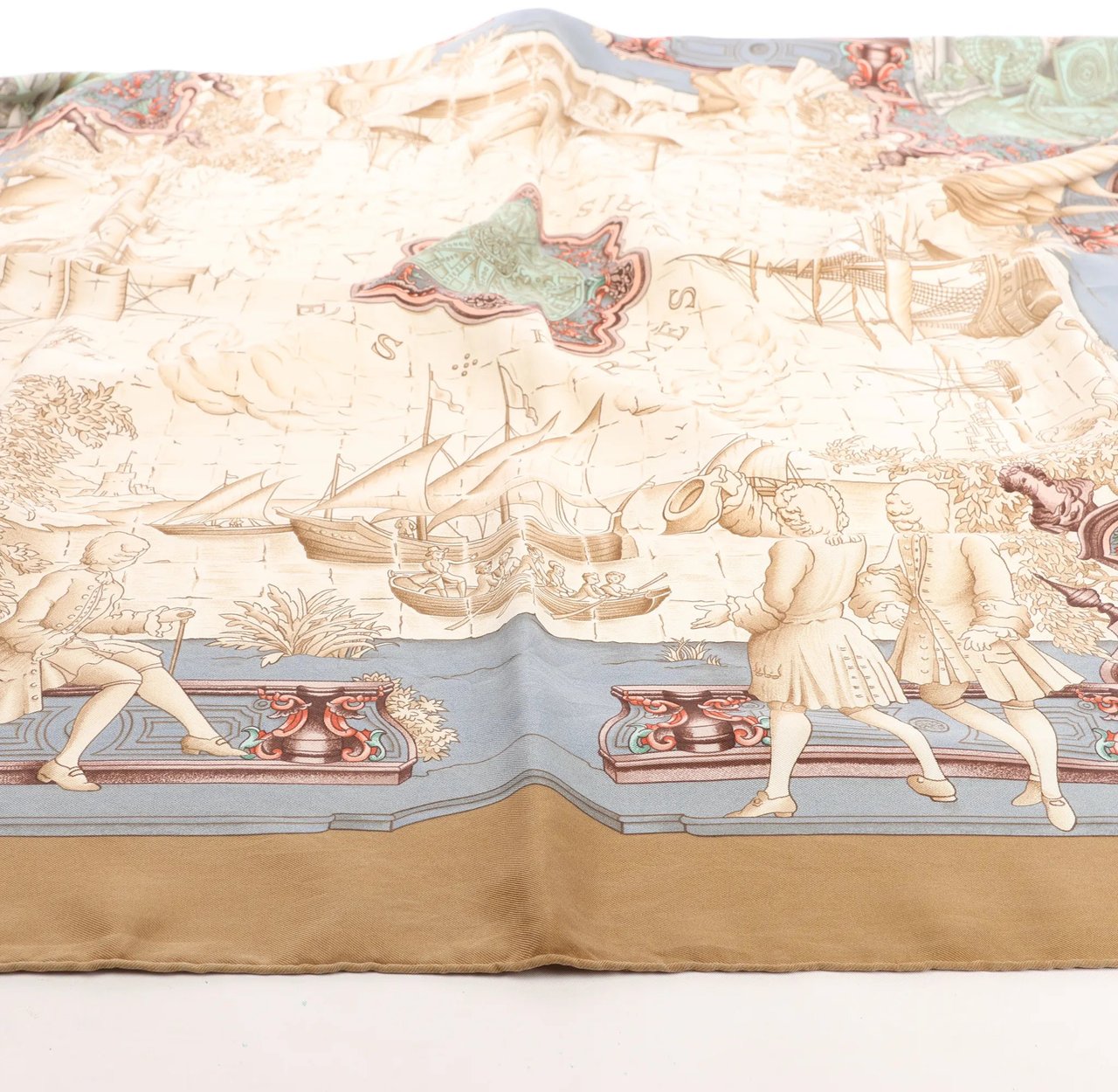 Hermès Hermès Carré 90 "Azulejos" Silk handkerchief in Brown Bruin