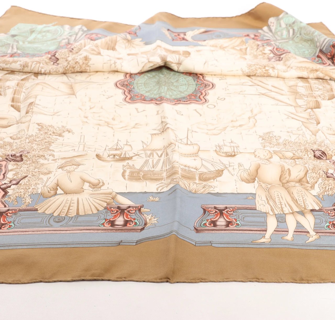 Hermès Hermès Carré 90 "Azulejos" Silk handkerchief in Brown Bruin