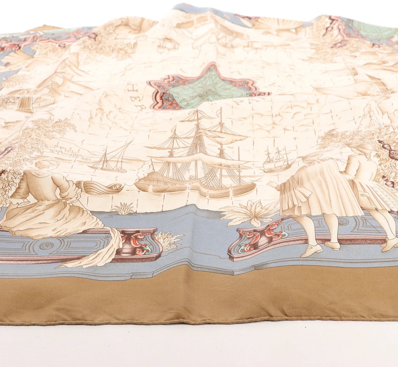 Hermès Hermès Carré 90 "Azulejos" Silk handkerchief in Brown Bruin