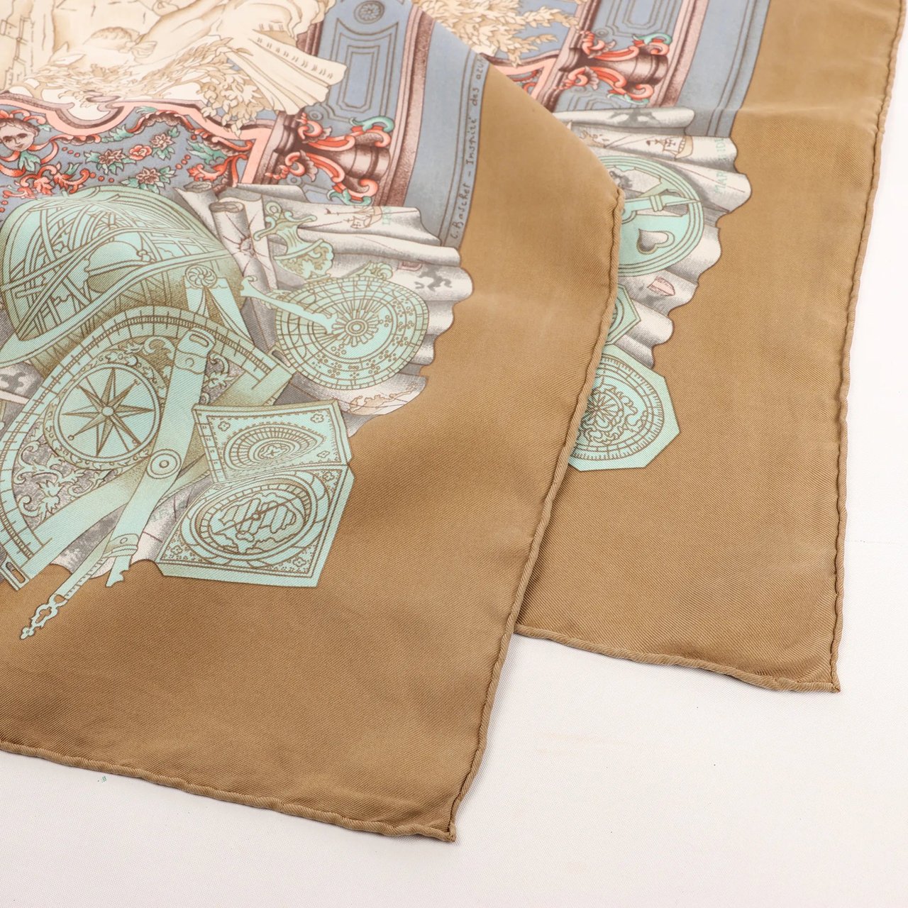 Hermès Hermès Carré 90 "Azulejos" Silk handkerchief in Brown Bruin