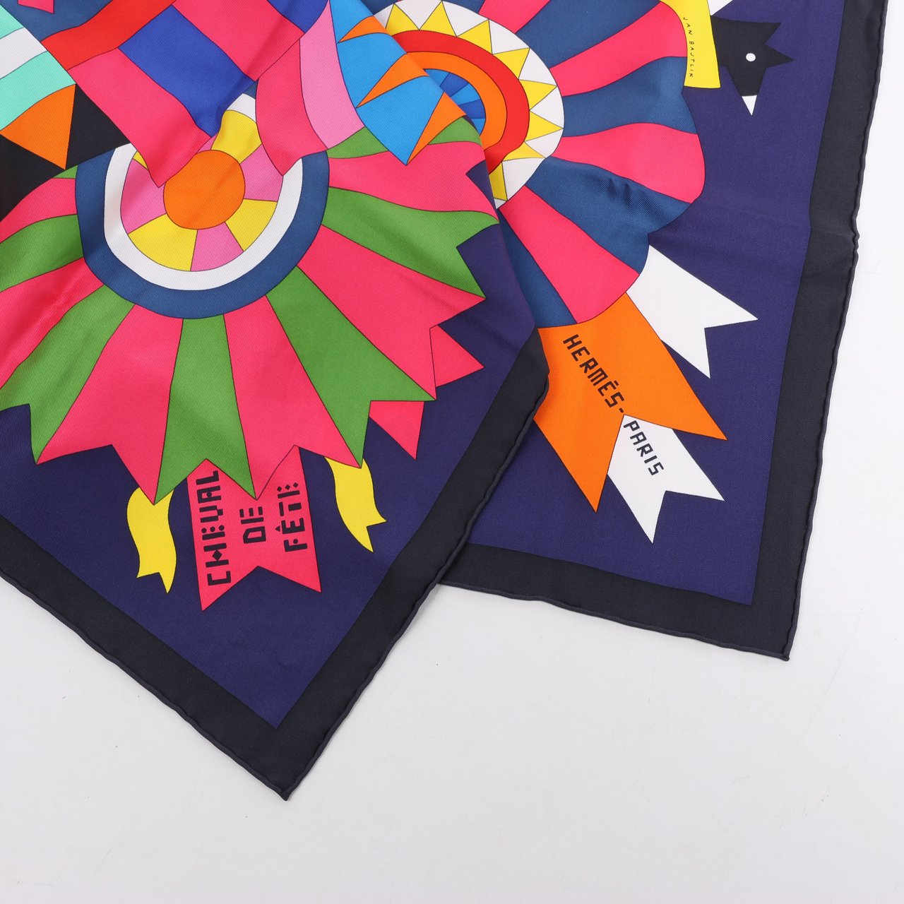 Hermès Hermes Carré 90 "Cheval de Fete" Silk handkerchief in Multicolor Divers