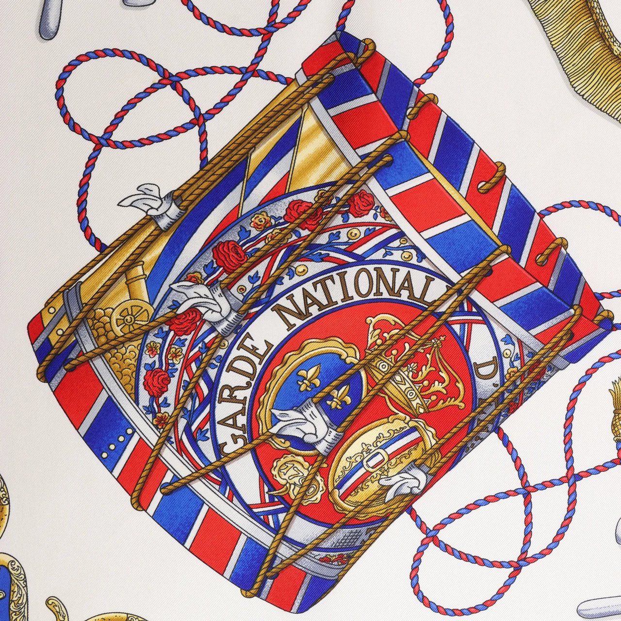 Hermès Hermès Carré 90 "Tambour no Taiko" Silk handkerchief in Blue Divers