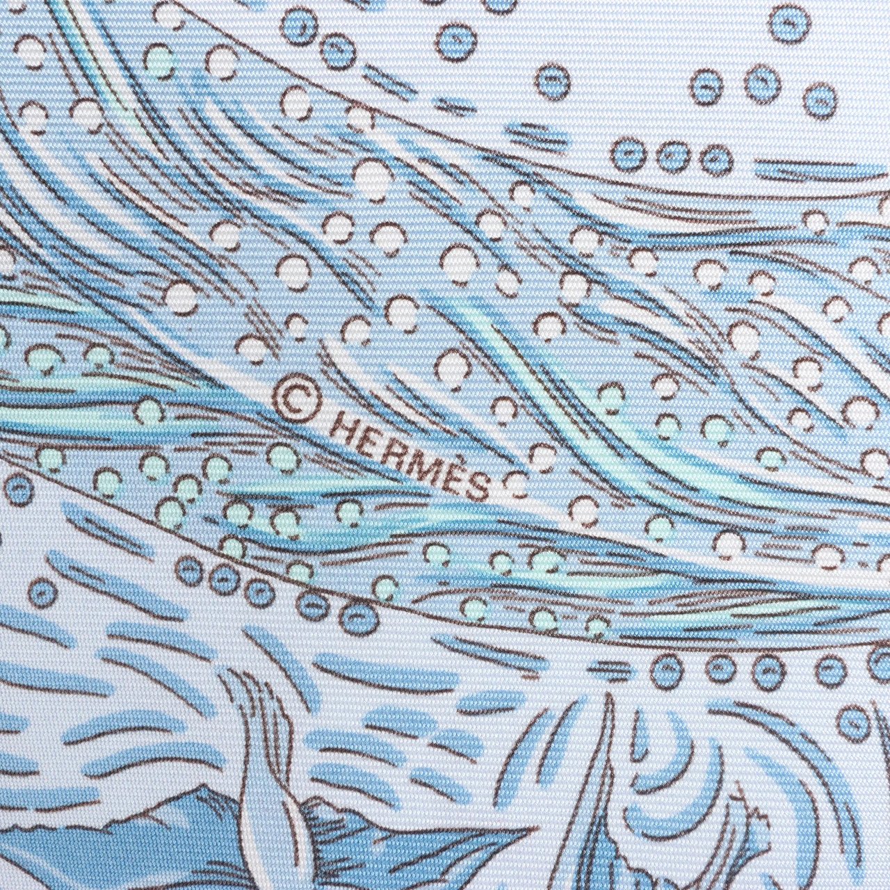Hermès Hermès Carré 90 "LES RIVIERES DE BABEL" Silk handkerchief in Blue Divers