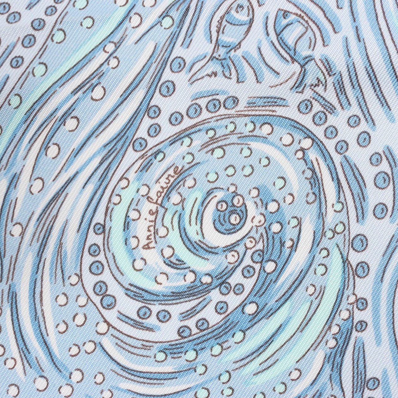 Hermès Hermès Carré 90 "LES RIVIERES DE BABEL" Silk handkerchief in Blue Divers