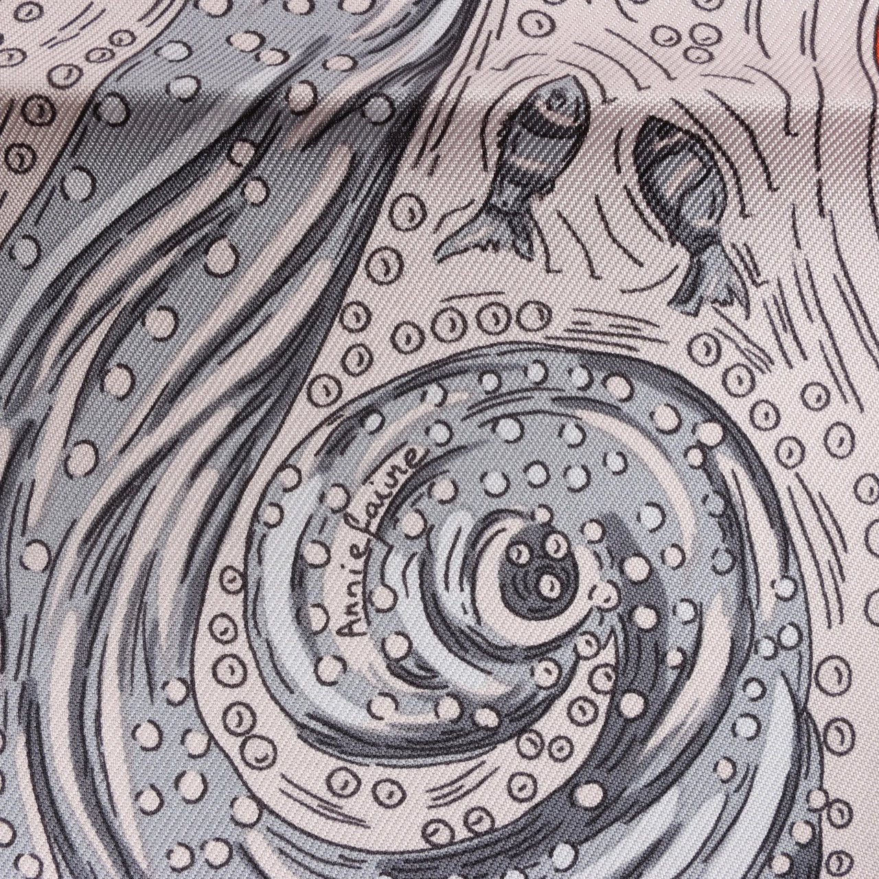 Hermès Hermès Carré 90 "LES RIVIERES DE BABEL" Silk handkerchief in Orange Divers