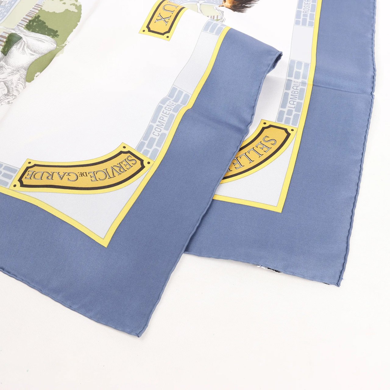 Hermès Hermès Carré 90 "LES HARAS NATIONAUX" Silk handkerchief in Blue Divers