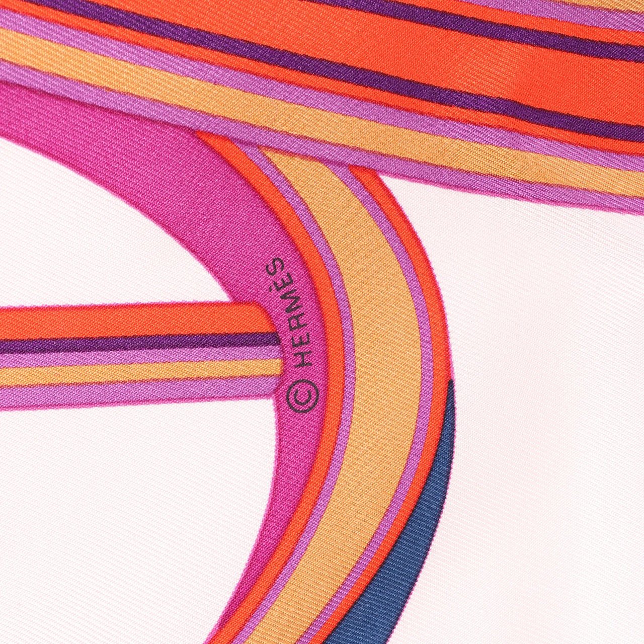 Hermès Hermès Carré 90 "LES ROUES DE PHAETON" Silk handkerchief in Orange Divers