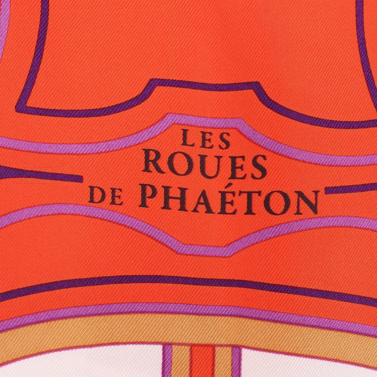 Hermès Hermès Carré 90 "LES ROUES DE PHAETON" Silk handkerchief in Orange Divers