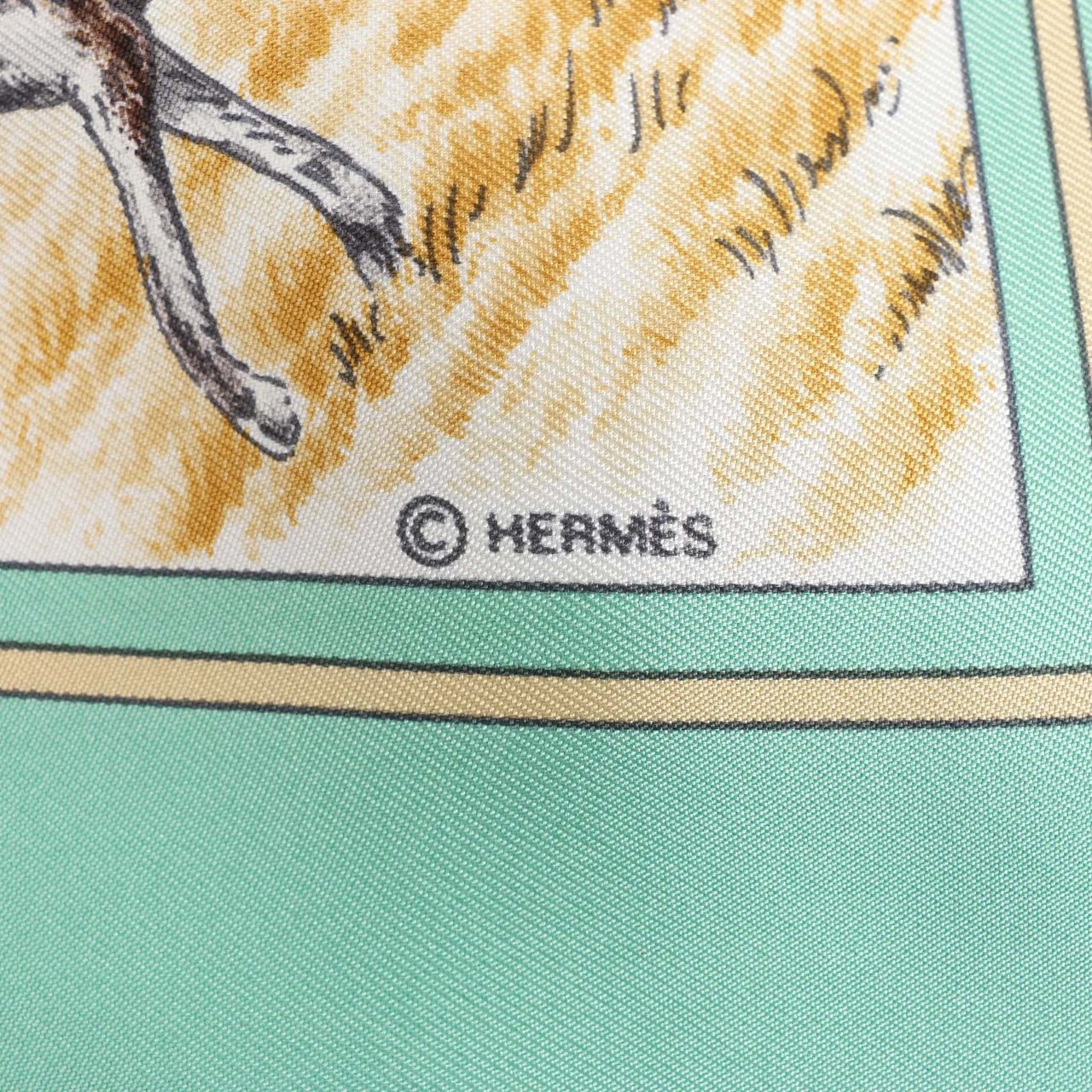 Hermès Hermès Carré 90 "Auteuil en Mai" Silk handkerchief in Green Divers