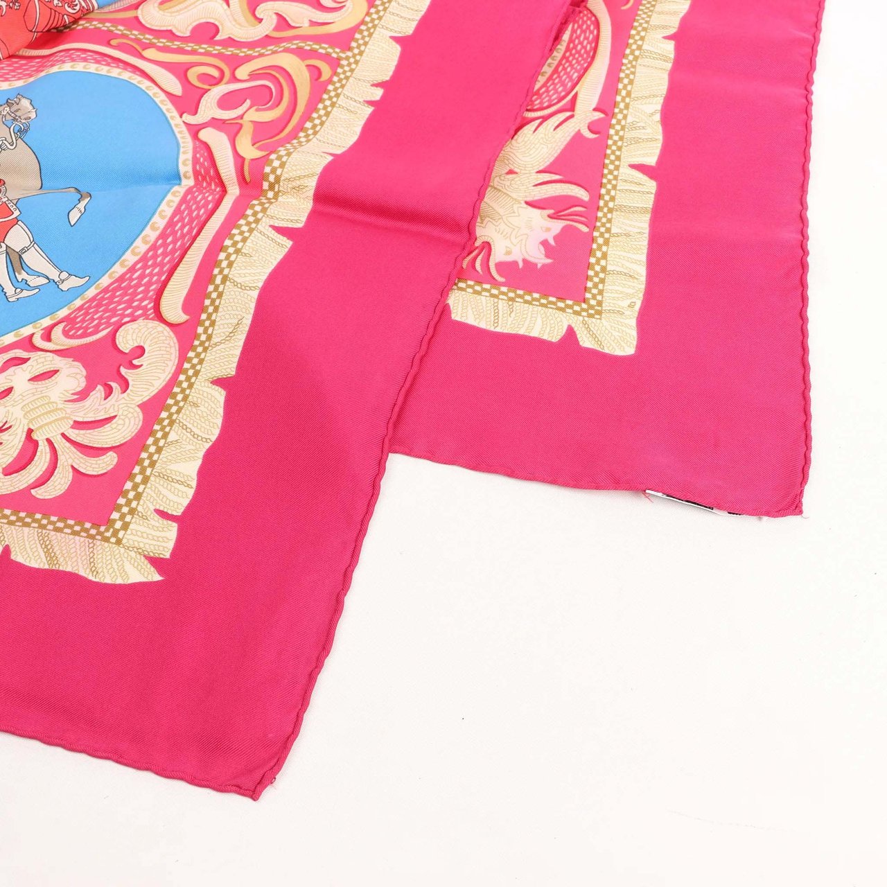 Hermès Hermès Carré 90 "LA PRESENTATION" Silk handkerchief in Burgundy Divers