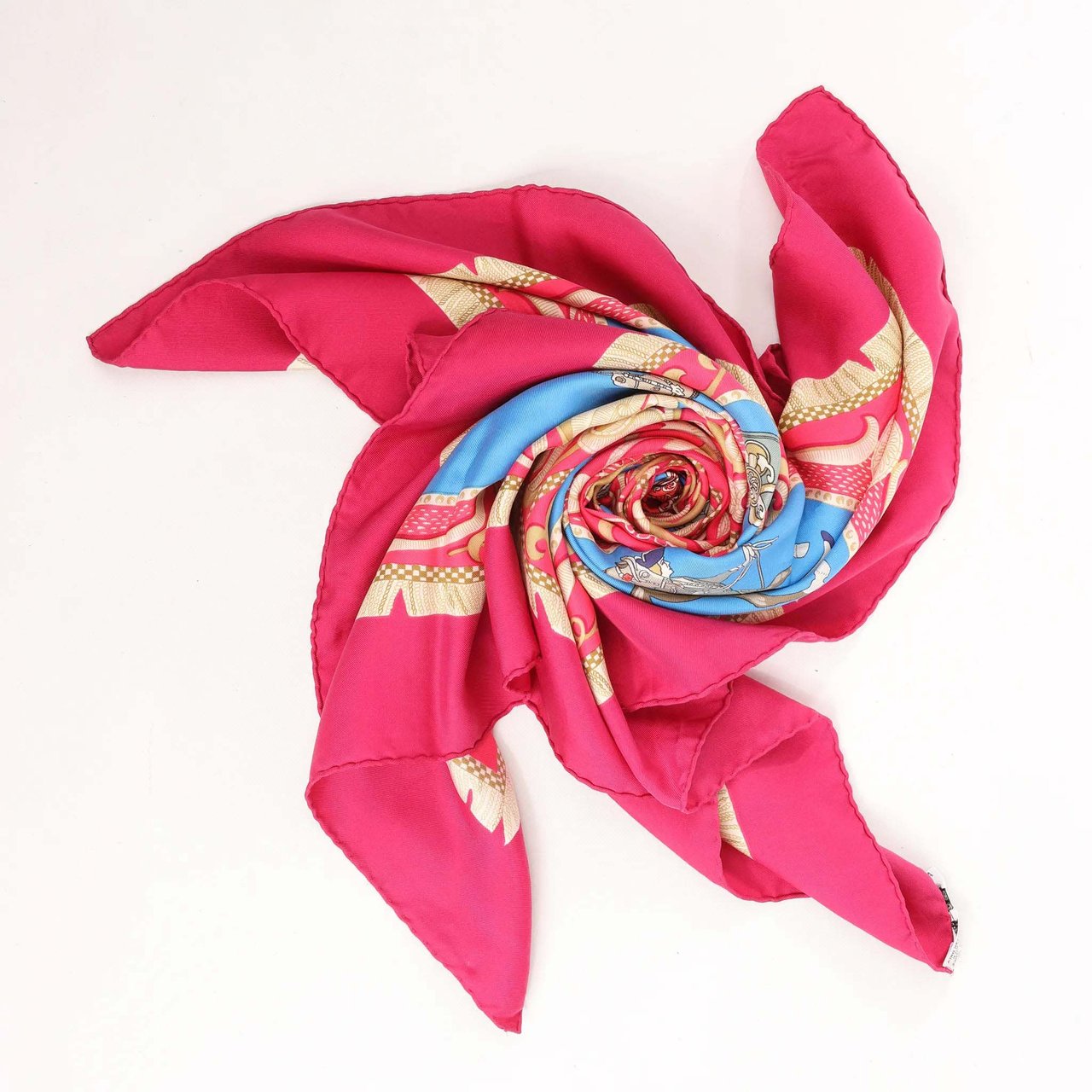 Hermès Hermès Carré 90 "LA PRESENTATION" Silk handkerchief in Burgundy Divers