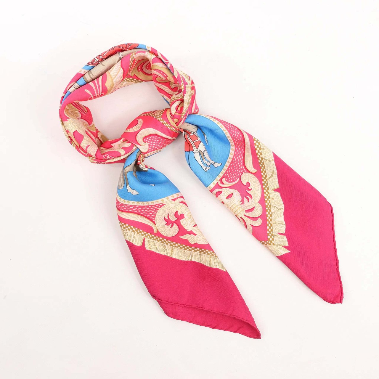 Hermès Hermès Carré 90 "LA PRESENTATION" Silk handkerchief in Burgundy Divers