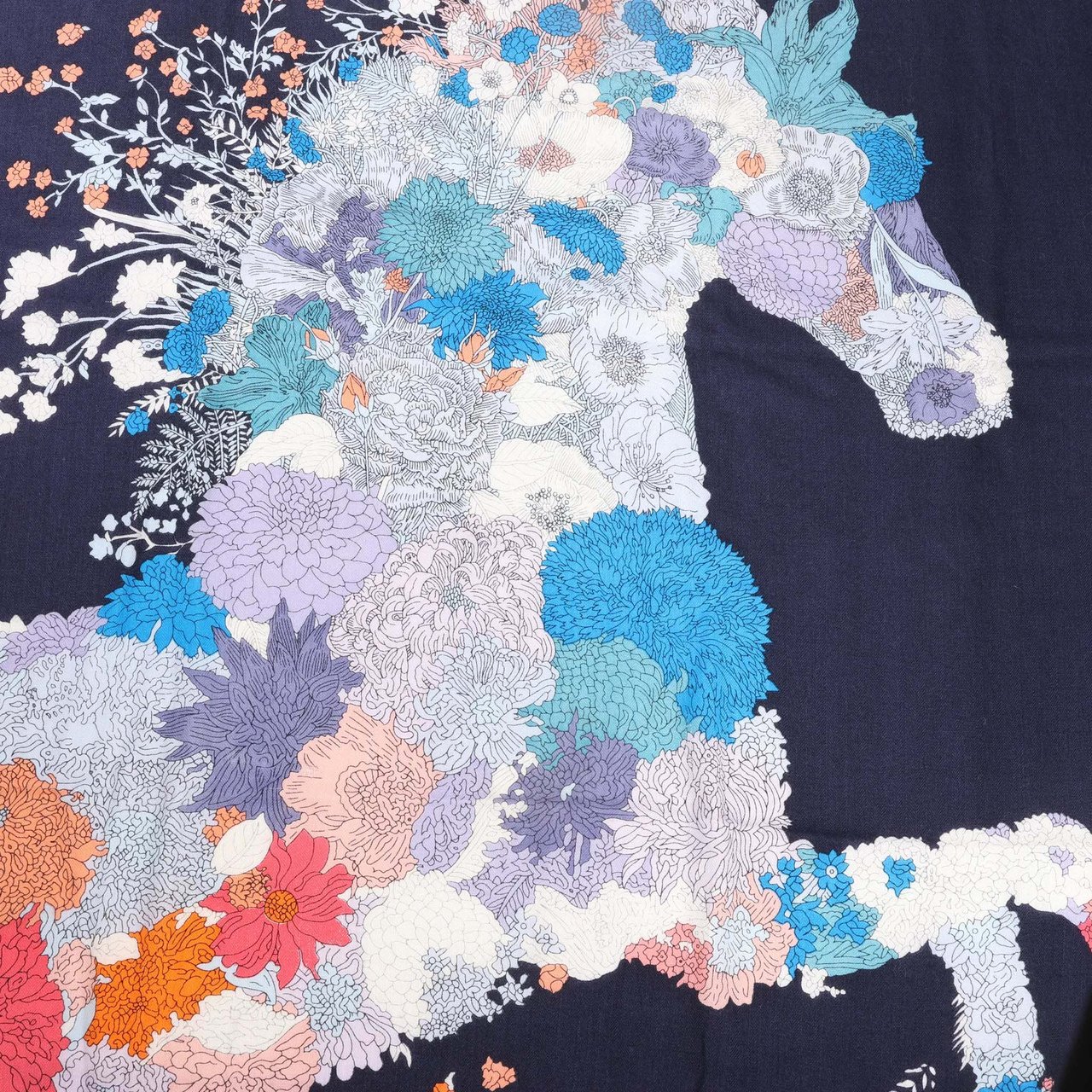 Hermès Hermès Carré Géant "Robe Legere" Cashmere x Silk handkerchief in Navy Blue Divers