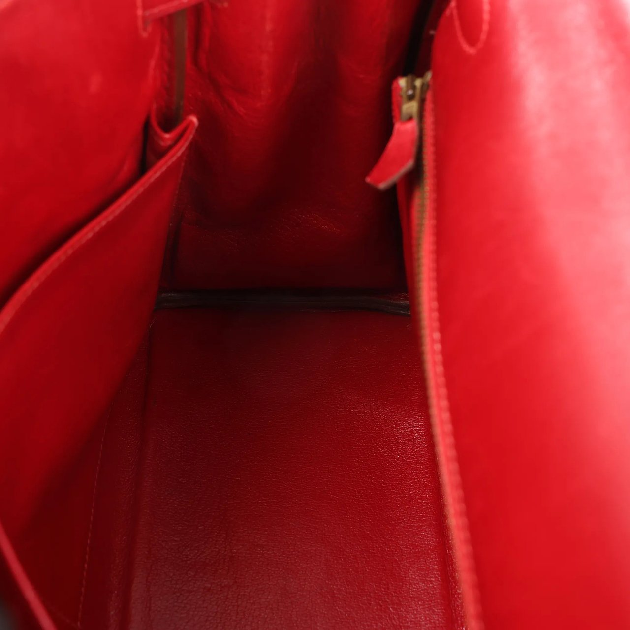 Hermès HERMÈS Kelly 28 Le Tournay Box Leather 2Way Handbag in Rouge ○U:1991 Divers