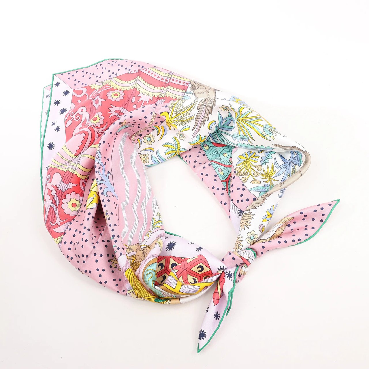 Hermès Hermès Carré 90 "Le Premier Chant" Silk handkerchief in Pink Divers