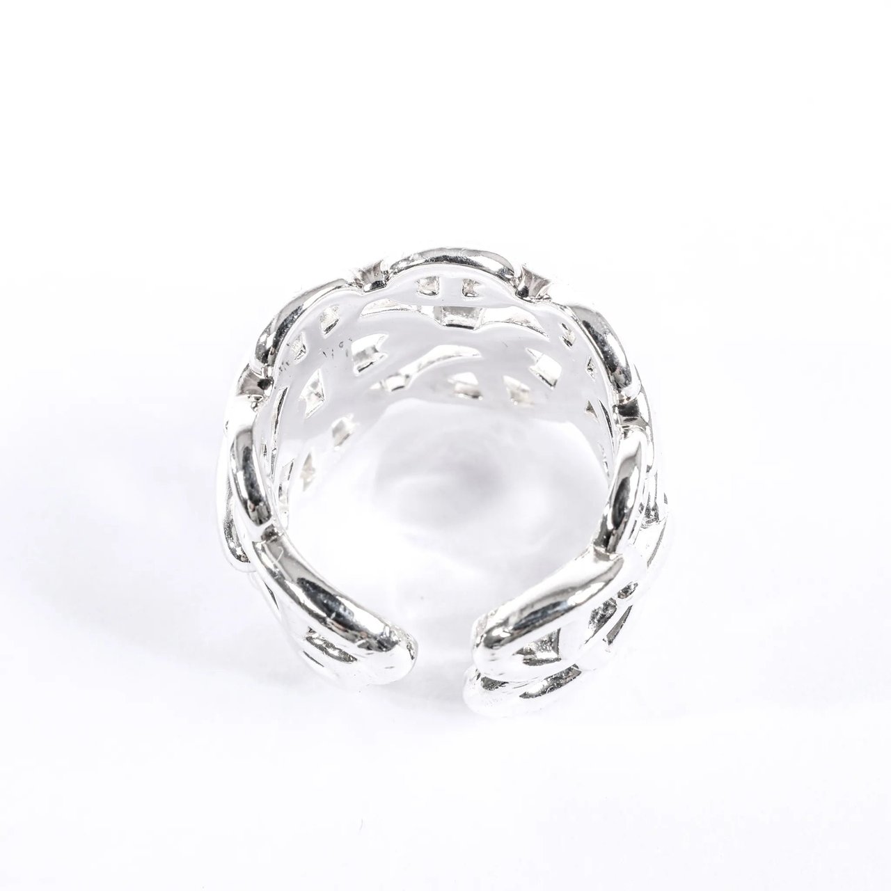 Hermès Hermes Chaîne d'Ancre Enchaînée Silver Ring, Size 54 EU Zilver