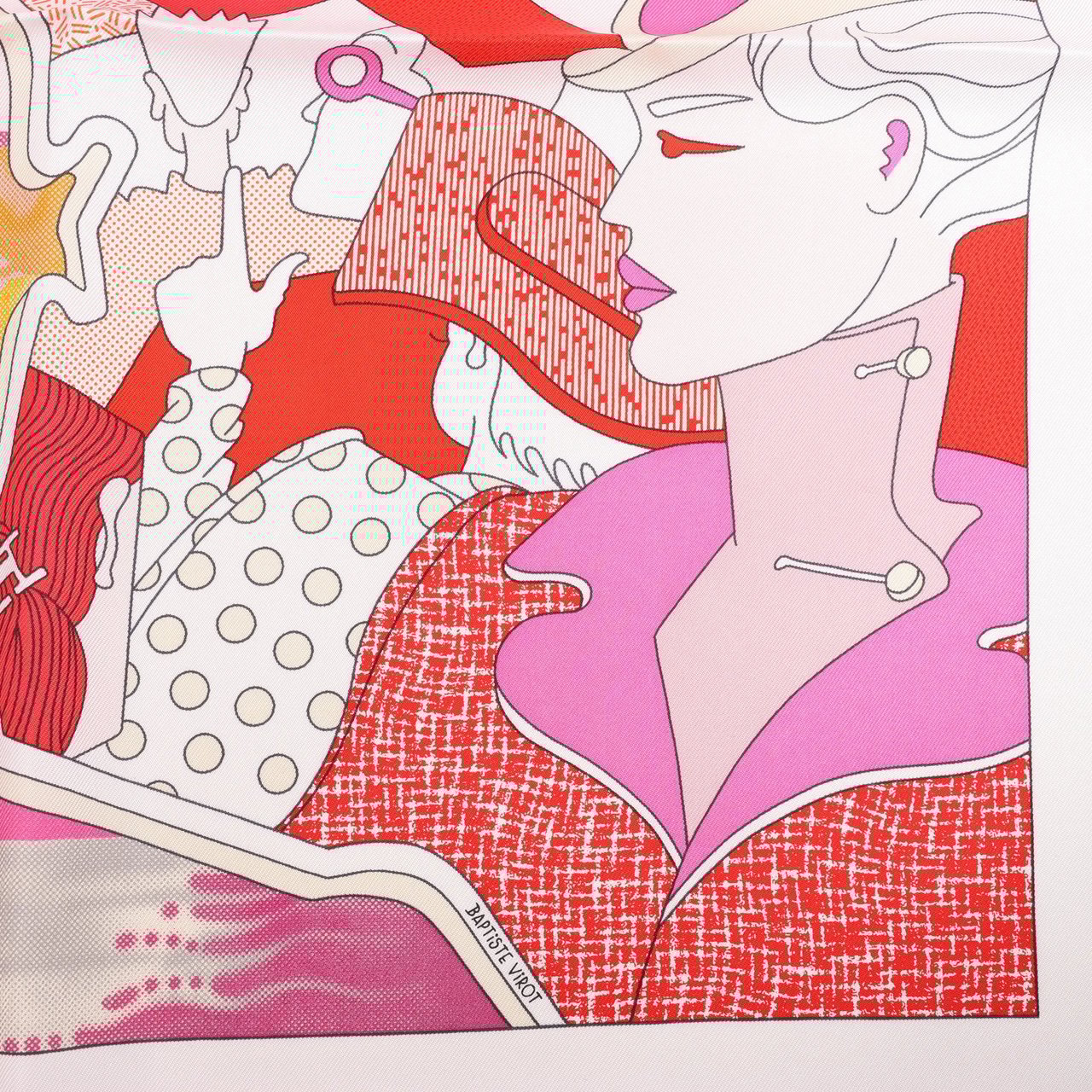 Hermès Hermès Carré 90 "CA DECOIFFE" Silk handkerchief in Pink Divers