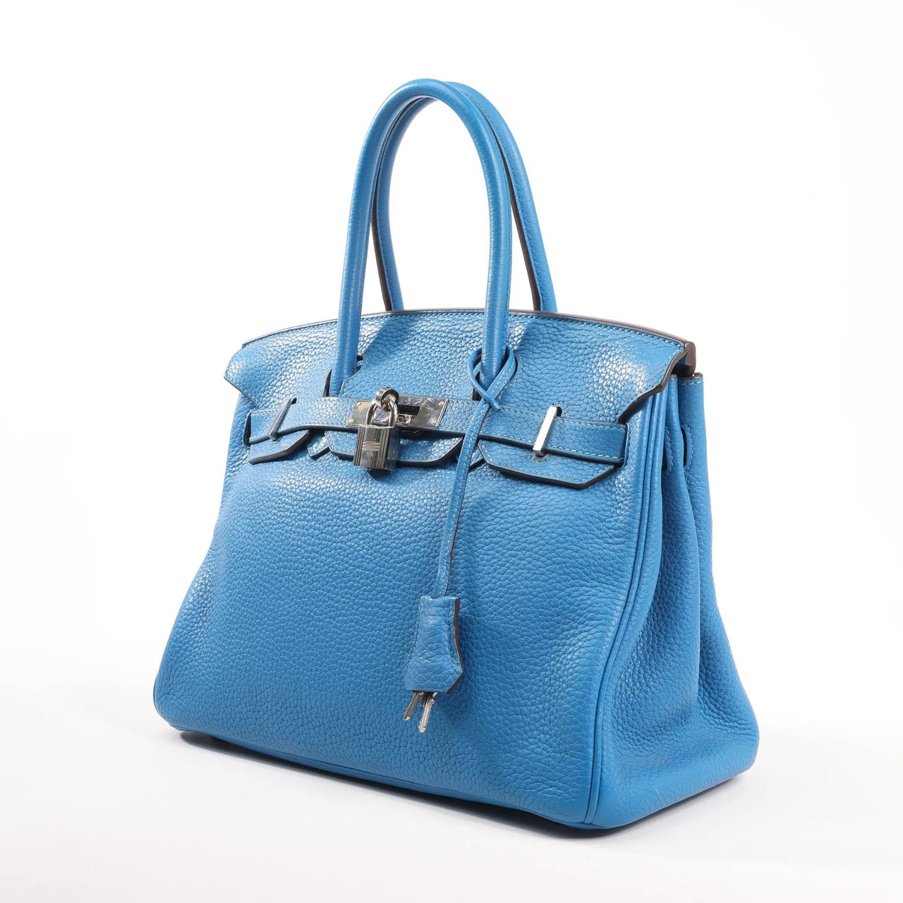 Hermès HERMES Birkin 30 Le Tournay Taurillon Clemence Handbag in Mykonos Blauw