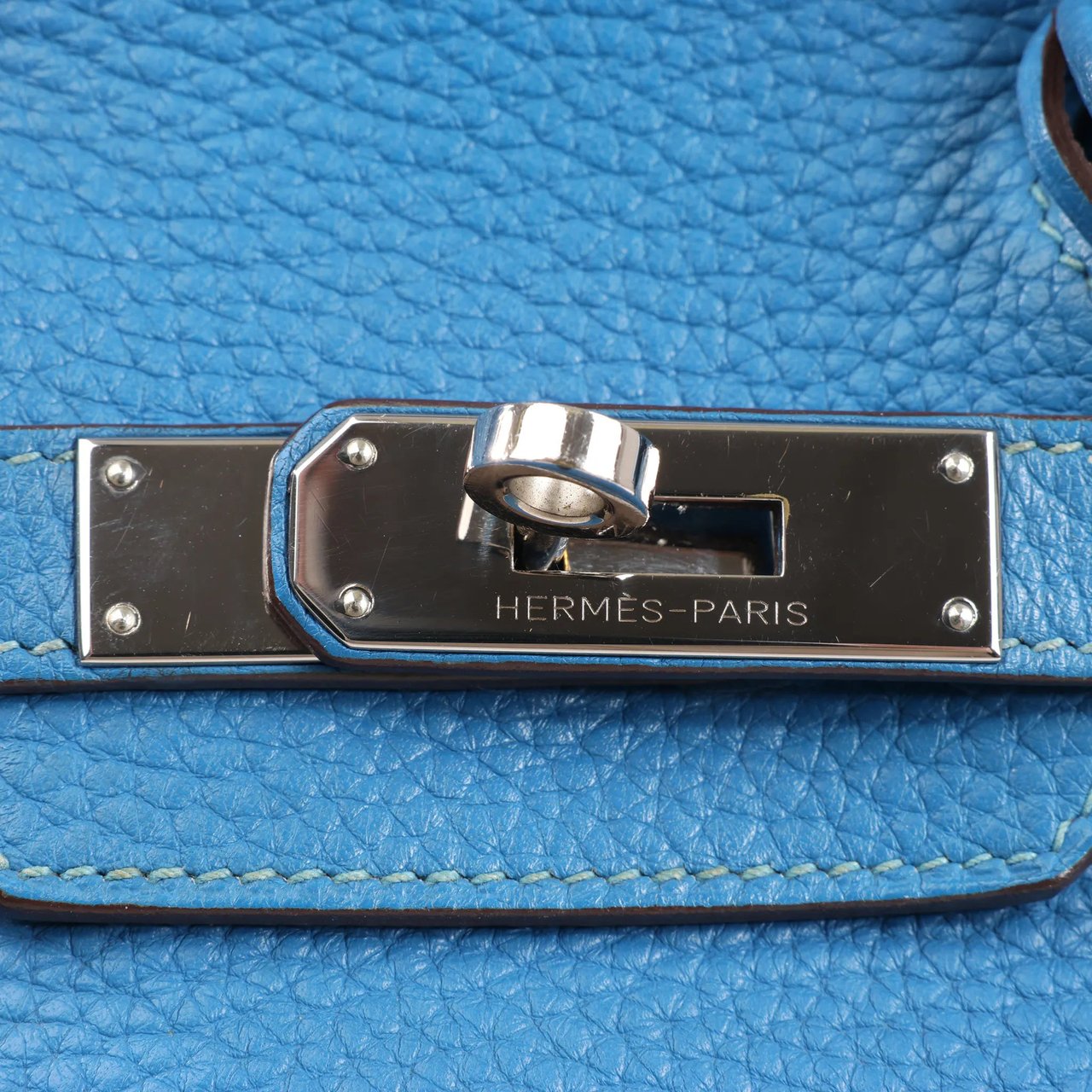 Hermès HERMES Birkin 30 Le Tournay Taurillon Clemence Handbag in Mykonos Blauw