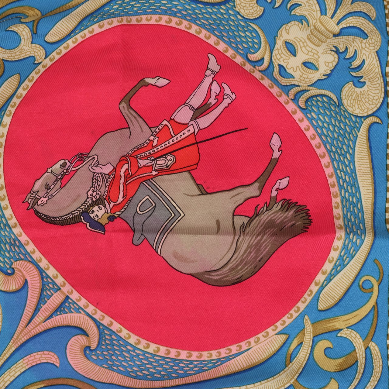 Hermès Hermès Carré 90 "LA PRESENTATION" Silk handkerchief in Navy Blue Divers