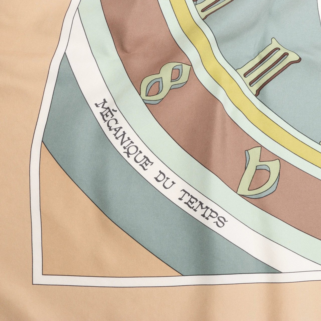 Hermès Hermès Carré 90 "MECANIQUE DU TEMPS" Silk handkerchief in Beige Beige