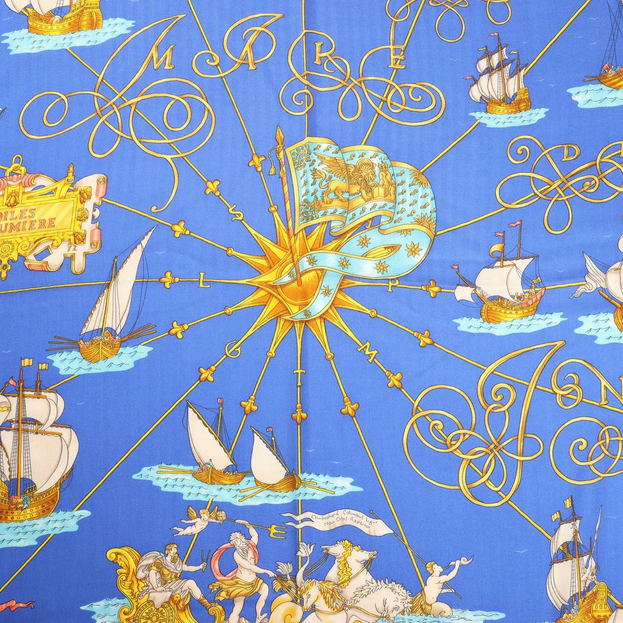 Hermès Hermès Carré Géant "VOILES DE LUMIERE" Cashmere x Silk scarf in Navy Blue Navy