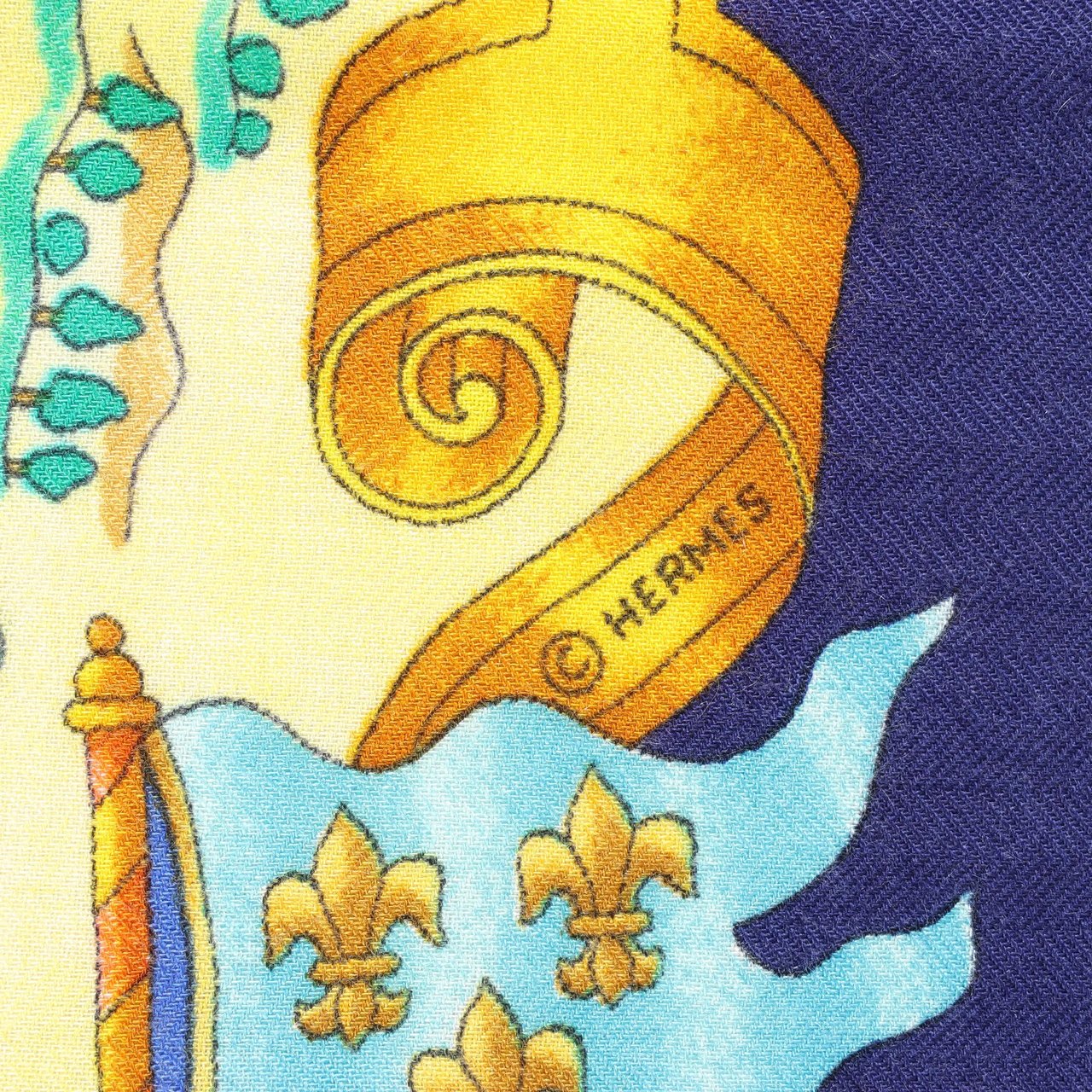 Hermès Hermès Carré Géant "VOILES DE LUMIERE" Cashmere x Silk scarf in Navy Blue Navy