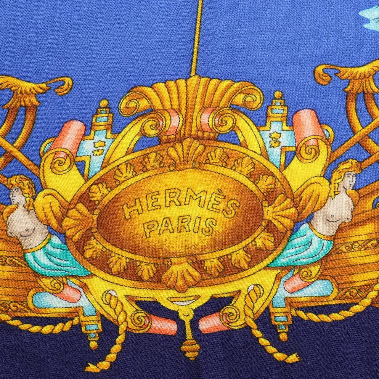 Hermès Hermès Carré Géant "VOILES DE LUMIERE" Cashmere x Silk scarf in Navy Blue Navy