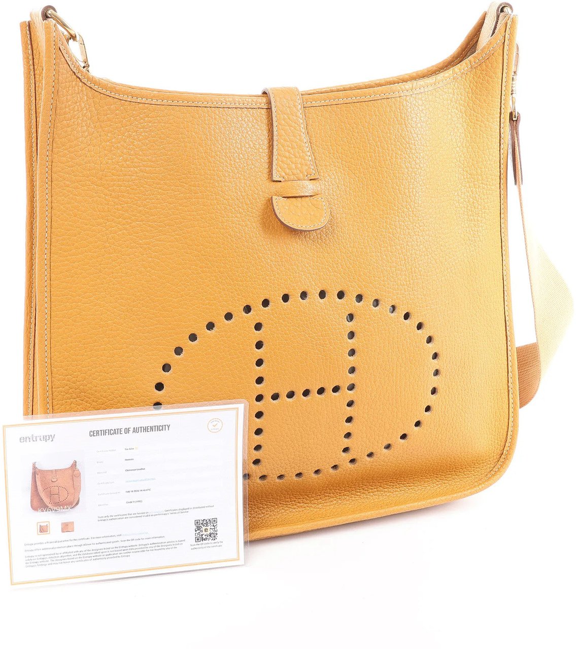 Hermès Hermes Evelyn GM Taurillon Clemence Shoulder Bag in Camel Brown Bruin