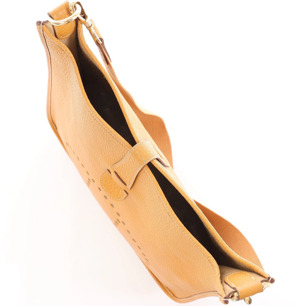 Hermès Hermes Evelyn GM Taurillon Clemence Shoulder Bag in Camel Brown Bruin