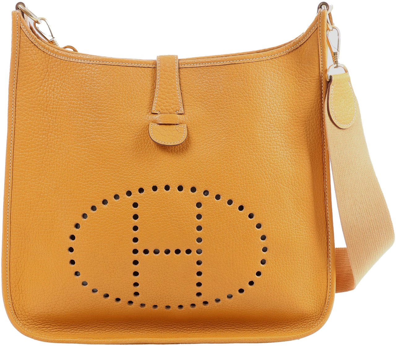 Hermès Hermes Evelyn GM Taurillon Clemence Shoulder Bag in Camel Brown Bruin