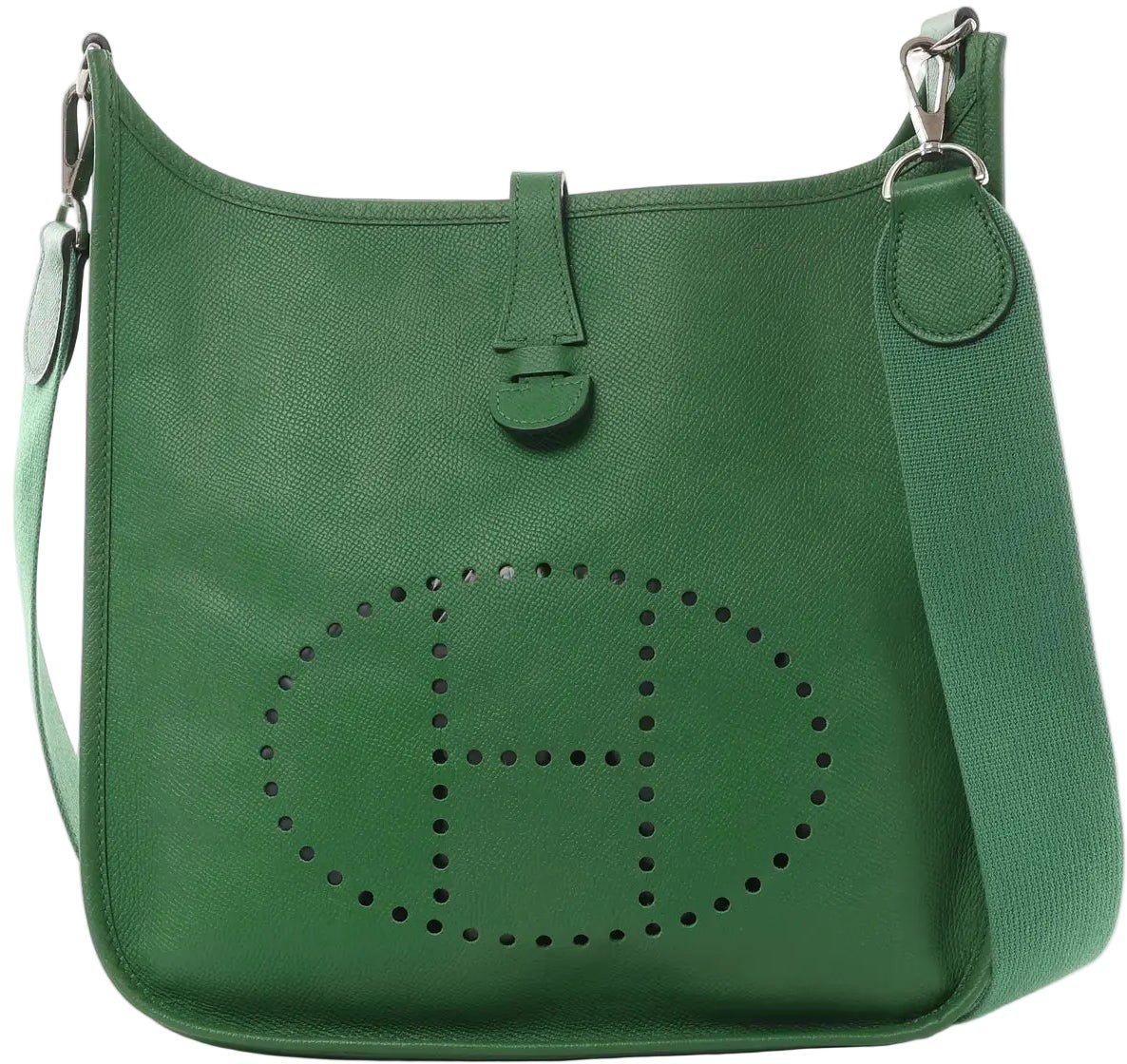 Hermès Hermes Evelyn 1 PM Epsom Leather Shoulder Bag in Green, □N Divers