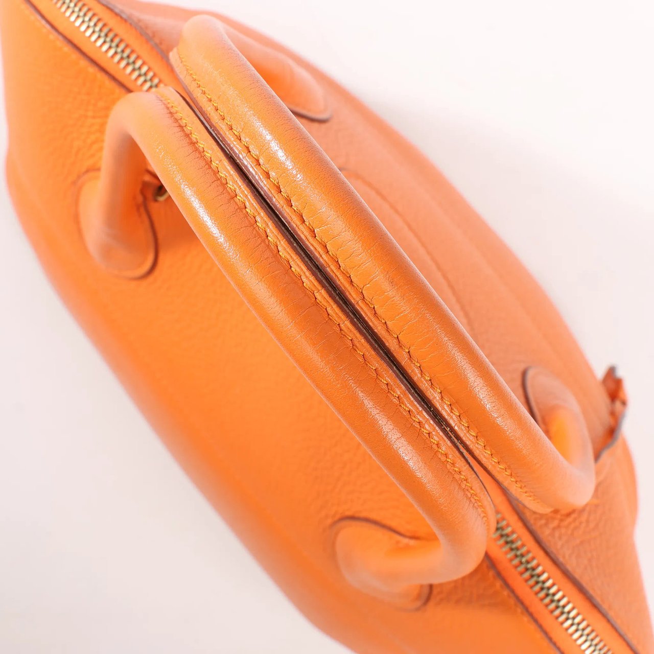 Hermès HERMES Bolide 35 Taurillon Clemence Handbag in Orange □G:2003 Oranje