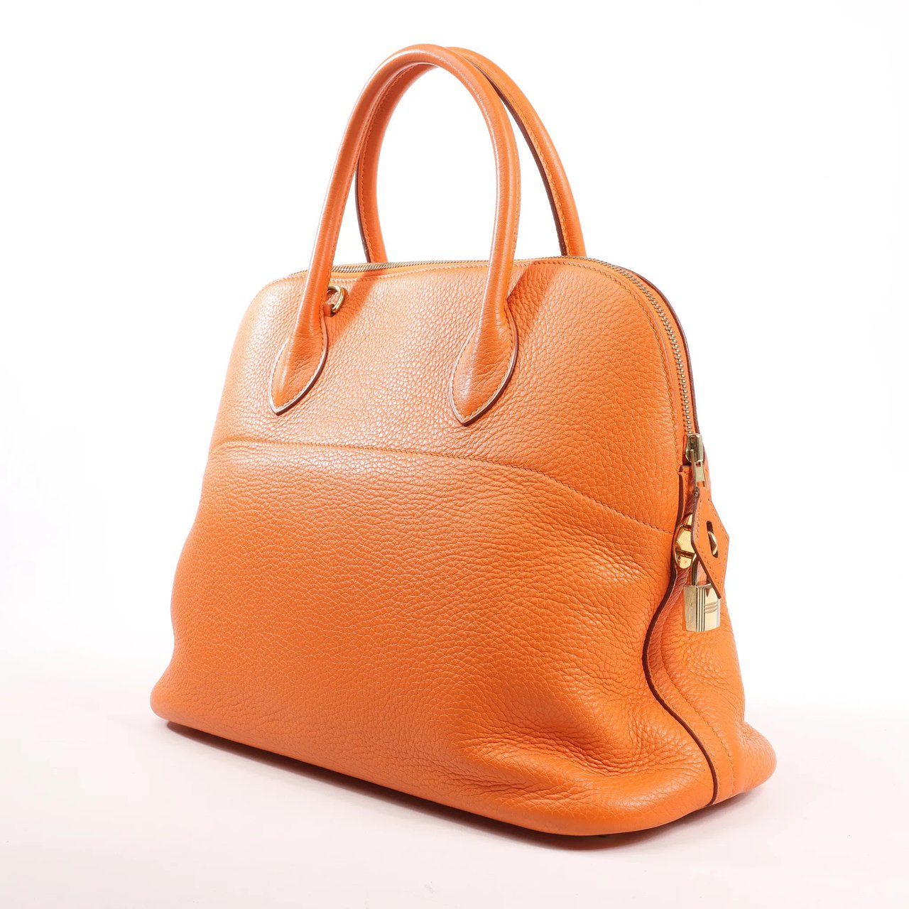 Hermès HERMES Bolide 35 Taurillon Clemence Handbag in Orange □G:2003 Oranje