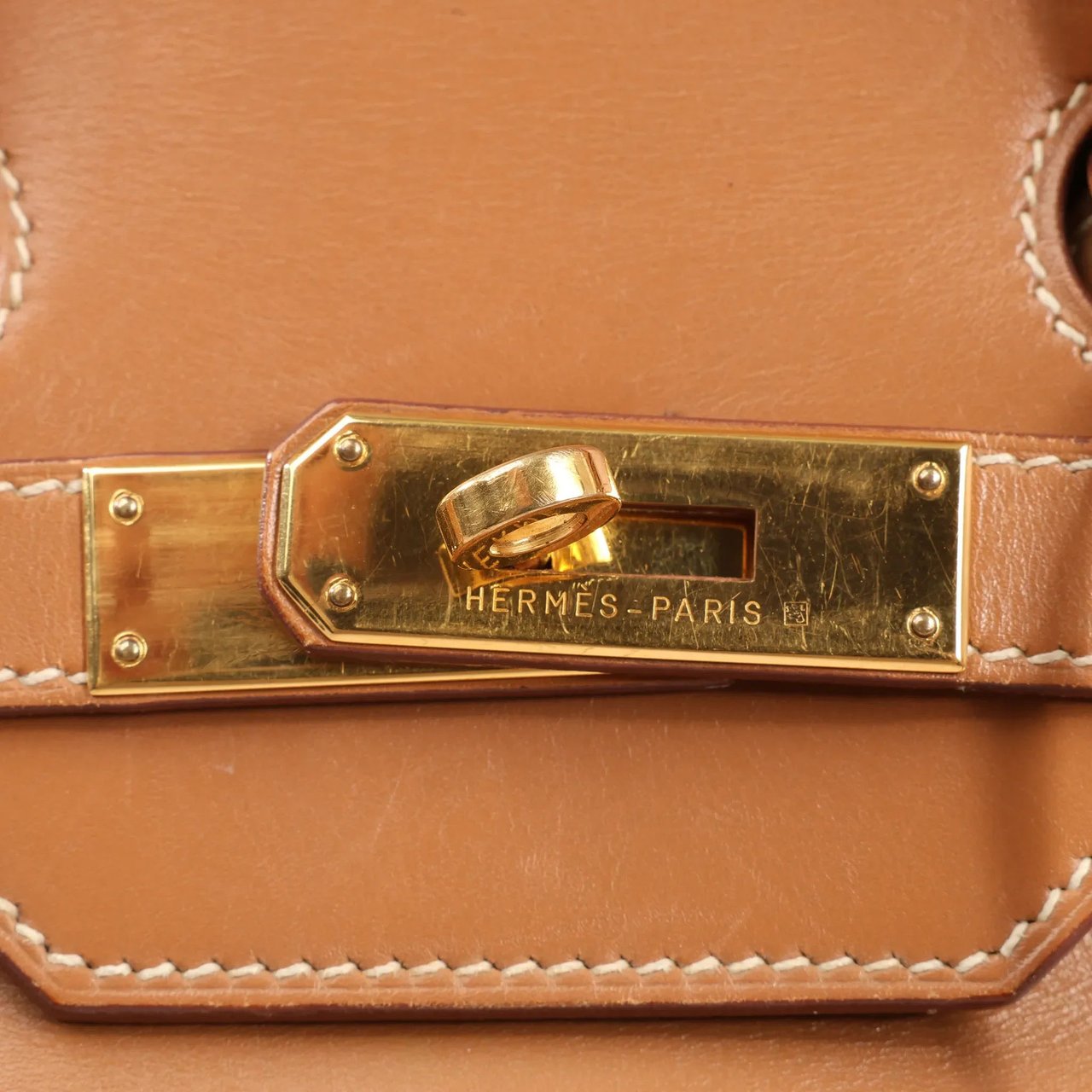 Hermès HERMES Haut A Courroies 32 Vache Handbag in Brown ○Y:1995 Bruin