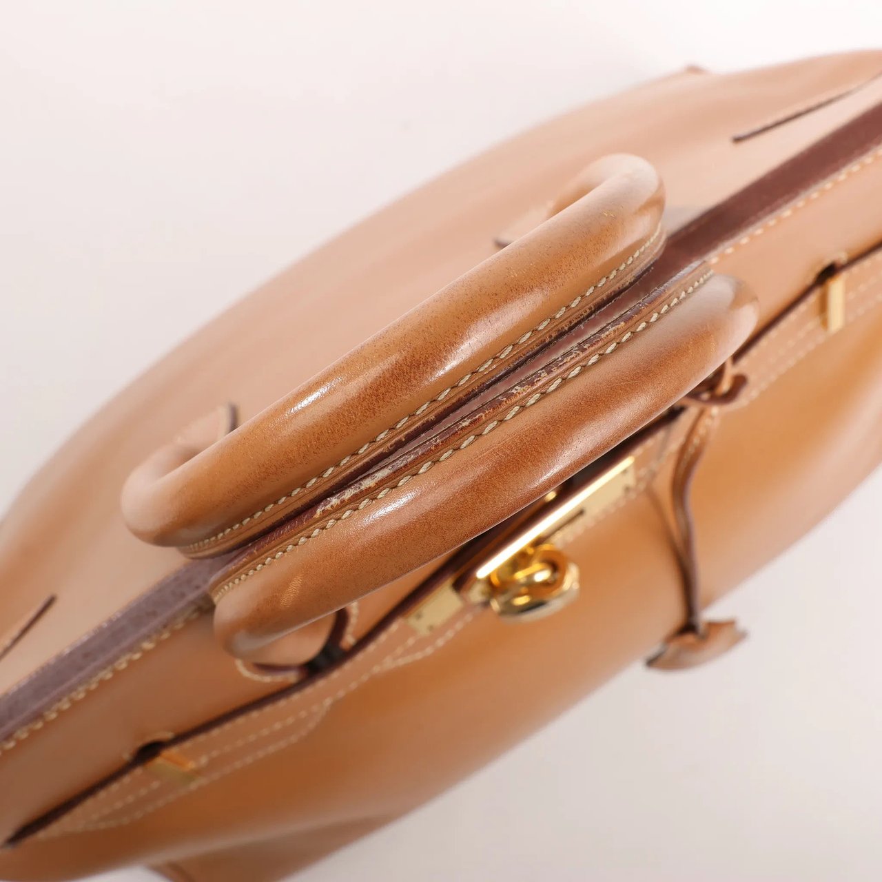 Hermès HERMES Haut A Courroies 32 Vache Handbag in Brown ○Y:1995 Bruin