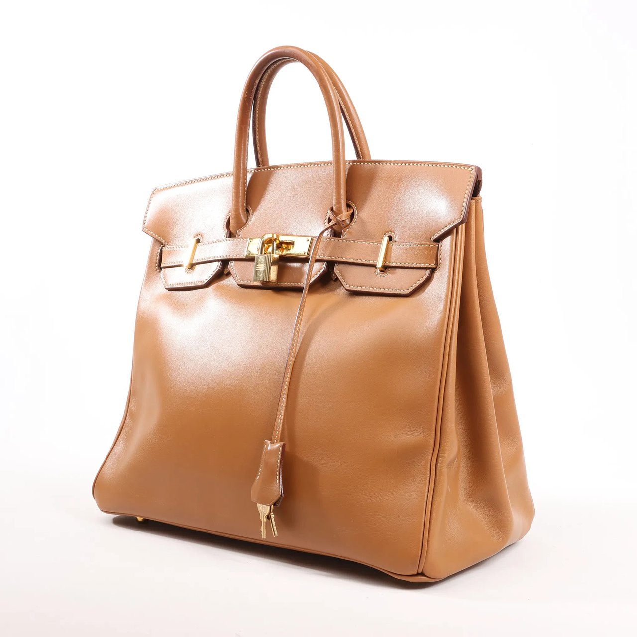 Hermès HERMES Haut A Courroies 32 Vache Handbag in Brown ○Y:1995 Bruin