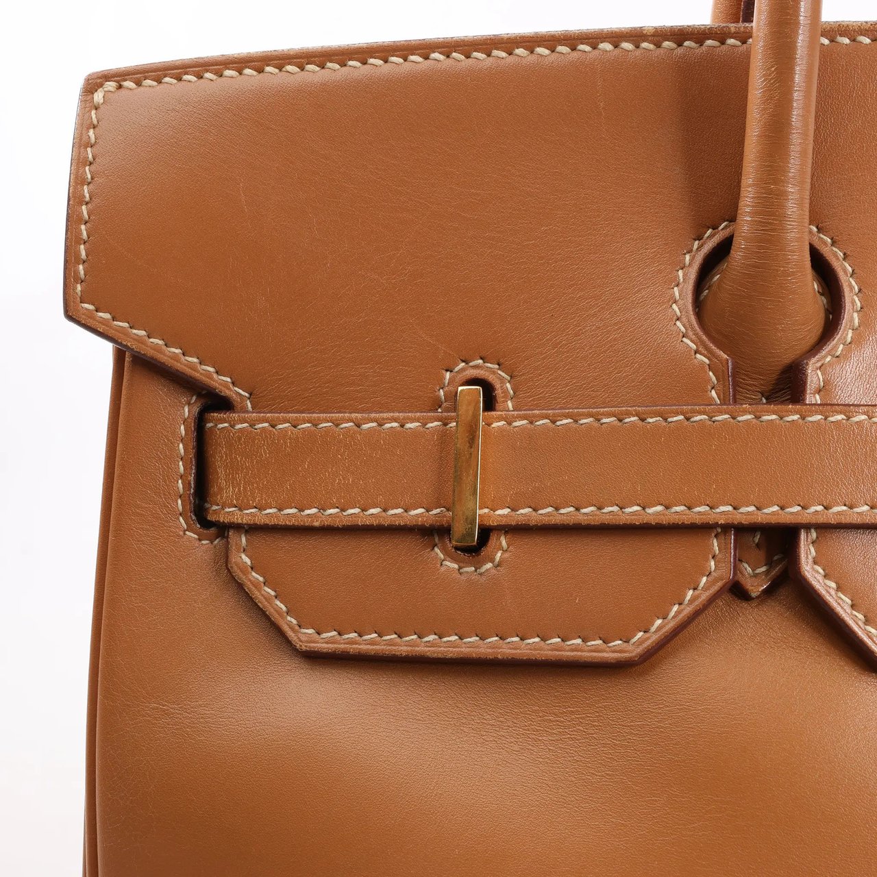 Hermès HERMES Haut A Courroies 32 Vache Handbag in Brown ○Y:1995 Bruin