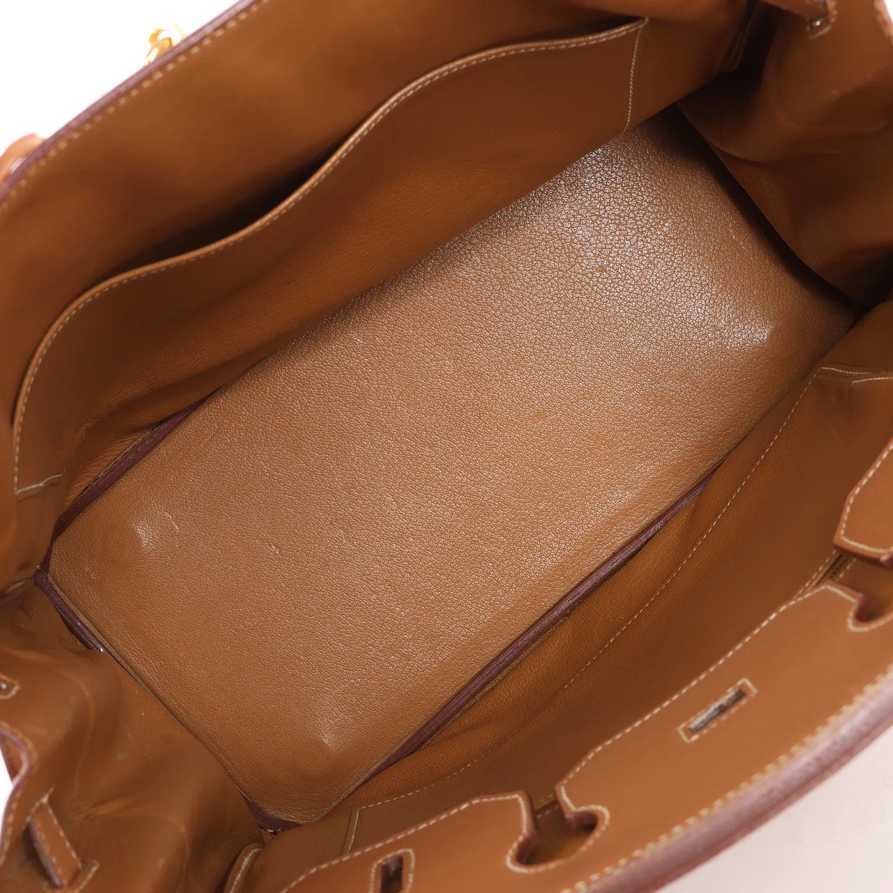 Hermès HERMES Haut A Courroies 32 Vache Handbag in Brown ○Y:1995 Bruin