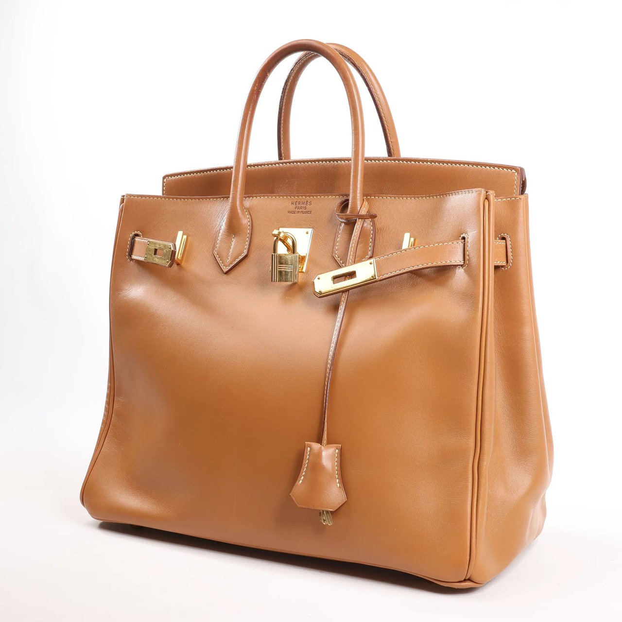 Hermès HERMES Haut A Courroies 32 Vache Handbag in Brown ○Y:1995 Bruin