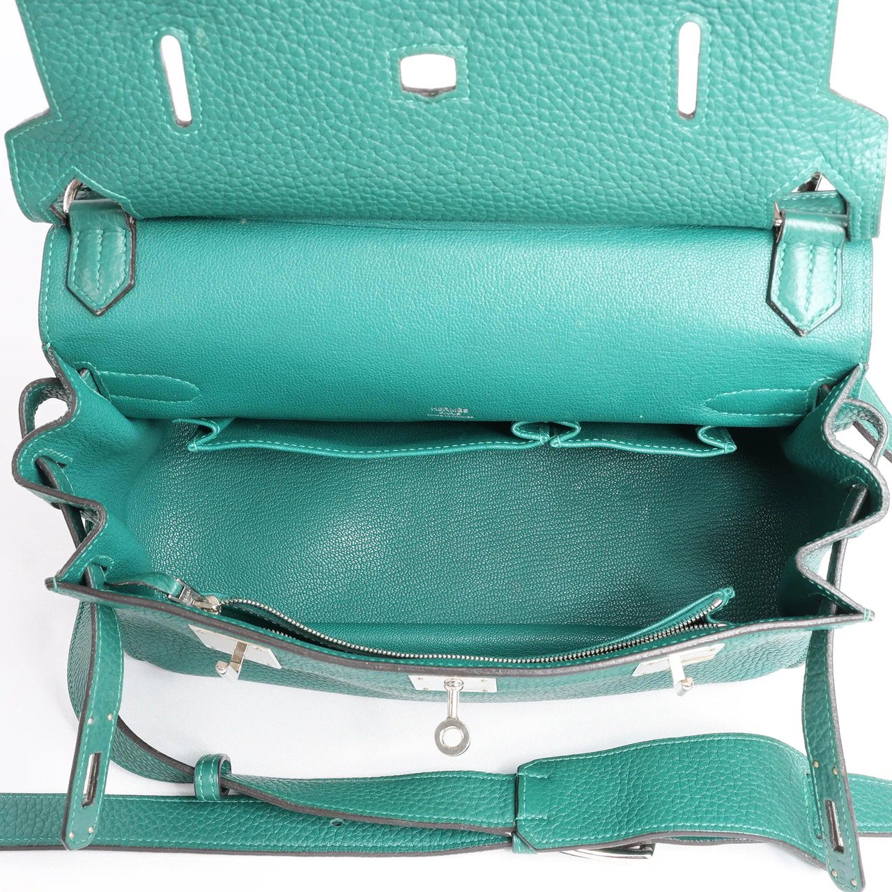 Hermès Hermes Jypsiere 28 Taurillon Clémence Crossbody Bag in Green □Q 2013 Divers