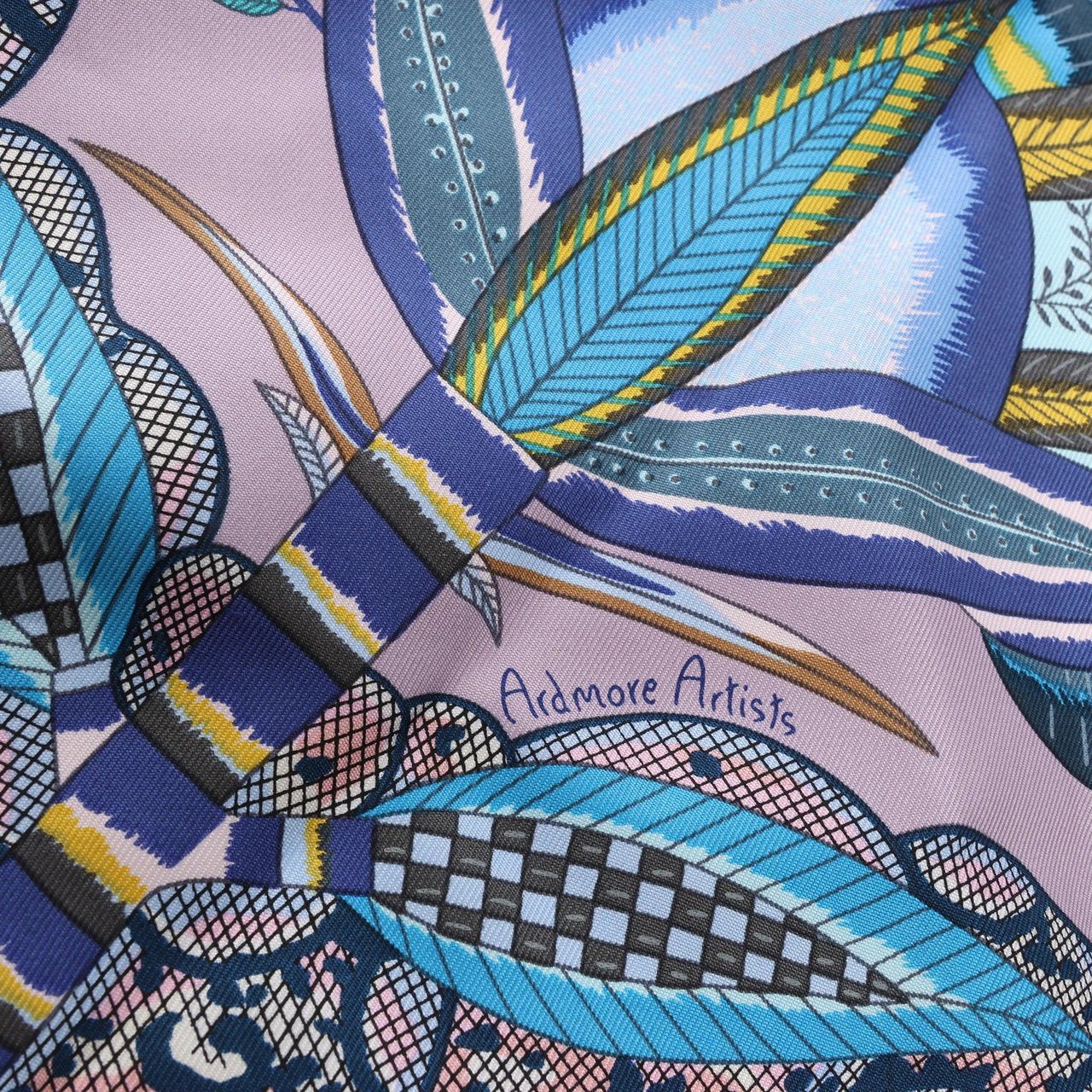 Hermès Hermès Carré 90 "FLOWERS OF SOUTH AFRICA" Silk handkerchief in Purple x Blue Blauw