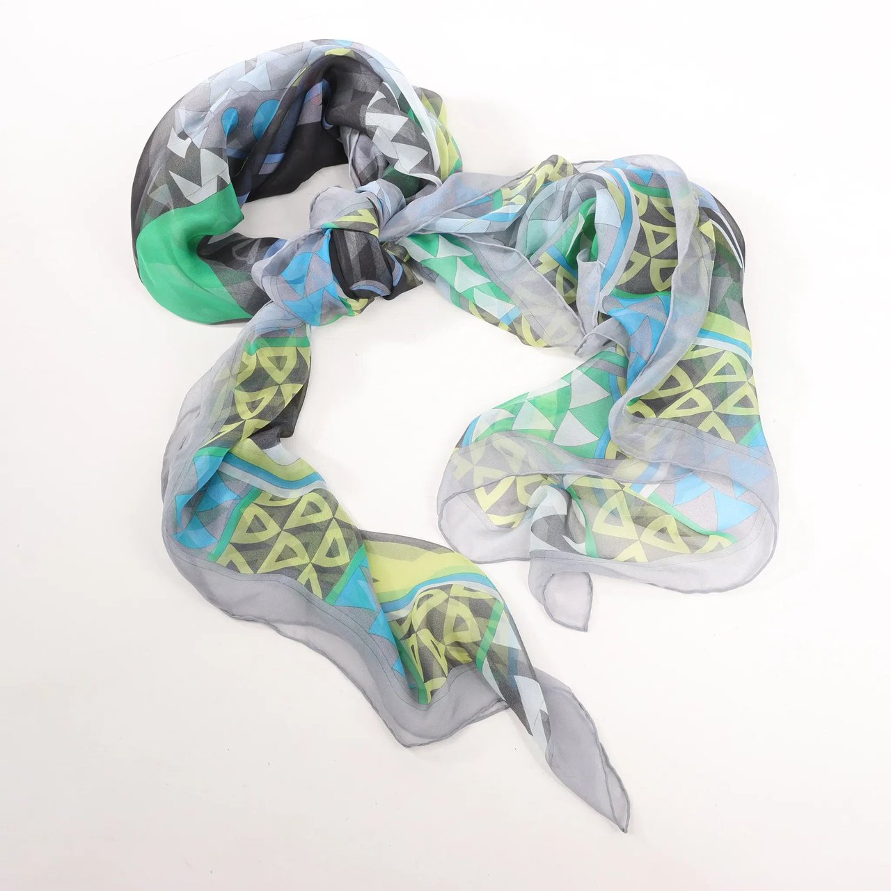 Hermès Hermès Carré 140 "CHEVAUX DE KARNAK" Silk handkerchief in Gray Divers