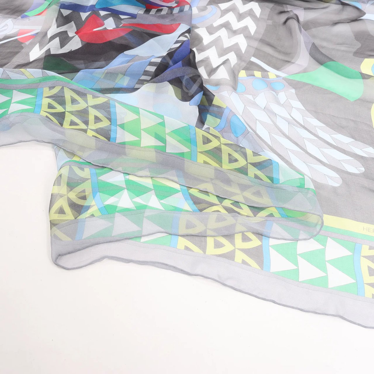 Hermès Hermès Carré 140 "CHEVAUX DE KARNAK" Silk handkerchief in Gray Divers