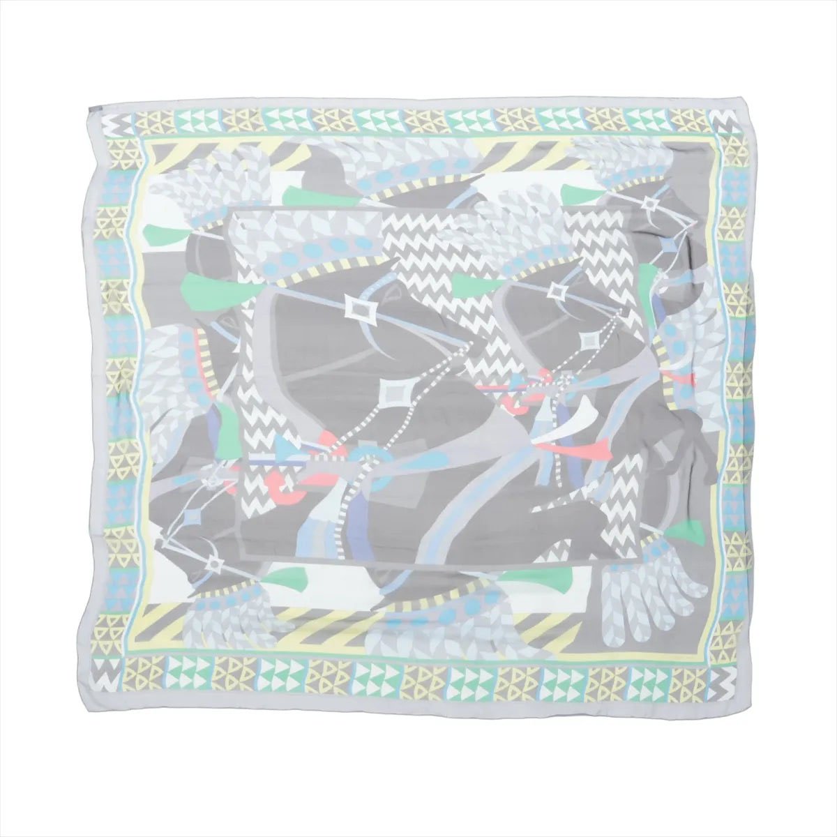 Hermès Hermès Carré 140 "CHEVAUX DE KARNAK" Silk handkerchief in Gray Divers
