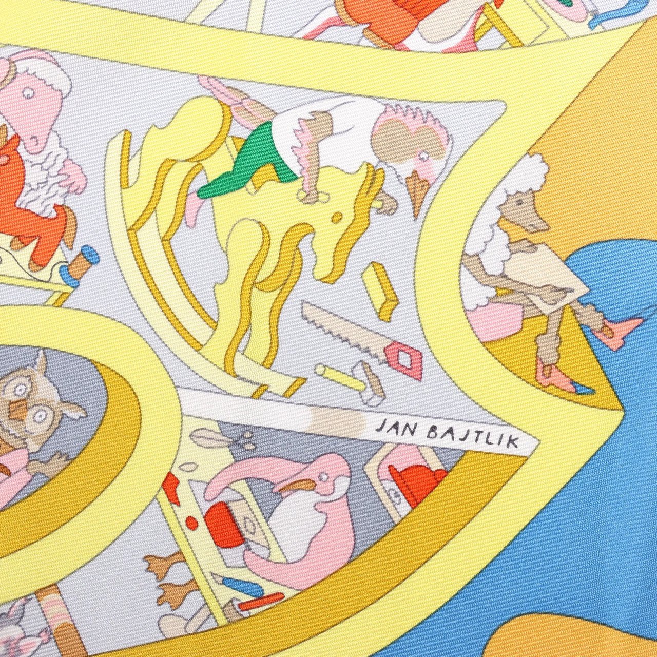 Hermès Hermès Carré 90 "Academia Ipica" Silk handkerchief in Orange Divers